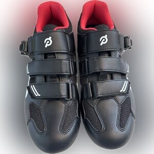 Peloton Cycling Shoes Black Red Size 40 w/ Delta Cleats – Like New